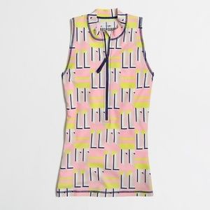 J. Crew Sleeveless Rashguard Geometric Print